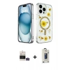 MARSİLYAN™- iPhone 14 Pro Max Kılıf Kozmos Doku - Siyah Bilvis Hayalet Cam Ekran Koruyucu + Bilvis Titan Kamera Lens - GS