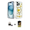MARSİLYAN™- iPhone 14 Pro Max Kılıf Kozmos Doku - Siyah Buffer Cam Ekran Koruyucu + Bilvis Titan Kamera Lens - GD
