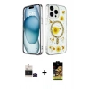 MARSİLYAN™- iPhone 14 Pro Max Kılıf Kozmos Doku - Siyah Buffer Cam Ekran Koruyucu + Siyah Bilvis Titan Kamera Lens