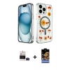 MARSİLYAN™- iPhone 14 Pro Max Kılıf Kozmos Doku - Siyah Buffer Hayalet Cam Ekran Koruyucu + Bilvis Titan Kamera Lens - DNMR