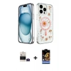 MARSİLYAN™- iPhone 14 Pro Max Kılıf Kozmos Doku - Siyah Buffer Hayalet Cam Ekran Koruyucu + Bilvis Titan Kamera Lens - DNMR