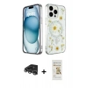 MARSİLYAN™- iPhone 14 Pro Max Kılıf Kozmos Doku - Siyah Mat Seramik Nano Ekran Koruyucu + Raze Metal Kamera Lens - GS