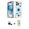 MARSİLYAN™- iPhone 14 Pro Max Kılıf Kozmos Doku - Siyah Mat Seramik Nano Ekran Koruyucu + Siyah Bilvis Titan Kamera Lens