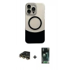 MARSİLYAN™- iPhone 14 Pro Max Kılıf Kozmos Form Özel Seri - Şeffaf 360 Full Body Arka Koruyucu + Raze Metal Kamera Lens - GD