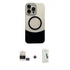 MARSİLYAN™- iPhone 14 Pro Max Kılıf Kozmos Form Özel Seri - Şeffaf Pasifik Cam Ekran Koruyucu + Bilvis Titan Kamera Lens - GS