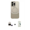 MARSİLYAN™- iPhone 14 Pro Max Kılıf Kozmos Form Özel Seri - Şeffaf Pasifik Cam Ekran Koruyucu + Bilvis Titan Kamera Lens - GS