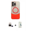 MARSİLYAN™- iPhone 14 Pro Max Kılıf Kozmos Form Özel Seri - Şeffaf Pasifik Cam Ekran Koruyucu + Bilvis Titan Kamera Lens - DNMR