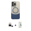 MARSİLYAN™- iPhone 14 Pro Max Kılıf Kozmos Form Özel Seri - Şeffaf Pasifik Cam Ekran Koruyucu + Bilvis Titan Kamera Lens - DNMR