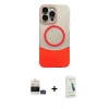 MARSİLYAN™- iPhone 14 Pro Max Kılıf Kozmos Form Özel Seri - Şeffaf Pasifik Cam Ekran Koruyucu + Bilvis Titan Kamera Lens - GD