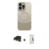 MARSİLYAN™- iPhone 14 Pro Max Kılıf Kozmos Form Özel Seri - Şeffaf Pasifik Cam Ekran Koruyucu + Raze Metal Kamera Lens - GD