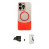MARSİLYAN™- iPhone 14 Pro Max Kılıf Kozmos Form Özel Seri - Şeffaf Pasifik Cam Ekran Koruyucu + Raze Metal Kamera Lens - GD