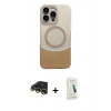 MARSİLYAN™- iPhone 14 Pro Max Kılıf Kozmos Form Özel Seri - Şeffaf Pasifik Cam Ekran Koruyucu + Raze Metal Kamera Lens - GD