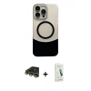 MARSİLYAN™- iPhone 14 Pro Max Kılıf Kozmos Form Özel Seri - Şeffaf Pasifik Cam Ekran Koruyucu + Raze Metal Kamera Lens - GD