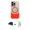 MARSİLYAN™- iPhone 14 Pro Max Kılıf Kozmos Form Özel Seri - Şeffaf Pasifik Cam Ekran Koruyucu + Raze Metal Kamera Lens - GS