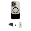 MARSİLYAN™- iPhone 14 Pro Max Kılıf Kozmos Form Özel Seri - Şeffaf Pasifik Cam Ekran Koruyucu + Raze Metal Kamera Lens - GS