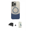 MARSİLYAN™- iPhone 14 Pro Max Kılıf Kozmos Form Özel Seri - Şeffaf Pasifik Cam Ekran Koruyucu + Raze Metal Kamera Lens - GS