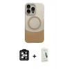 MARSİLYAN™- iPhone 14 Pro Max Kılıf Kozmos Form Özel Seri - Şeffaf Pasifik Cam Ekran Koruyucu + PVD Metal Kamera Lens - TU