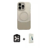 MARSİLYAN™- iPhone 14 Pro Max Kılıf Kozmos Form Özel Seri - Şeffaf Pasifik Cam Ekran Koruyucu + PVD Metal Kamera Lens - TU