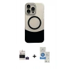 MARSİLYAN™- iPhone 14 Pro Max Kılıf Kozmos Form Özel Seri - Şeffaf Royal Nano Ekran Koruyucu + Bilvis Titan Kamera Lens - DNMR