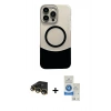 MARSİLYAN™- iPhone 14 Pro Max Kılıf Kozmos Form Özel Seri - Şeffaf Royal Nano Ekran Koruyucu + Raze Metal Kamera Lens - GD