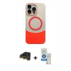 MARSİLYAN™- iPhone 14 Pro Max Kılıf Kozmos Form Özel Seri - Şeffaf Royal Nano Ekran Koruyucu + Raze Metal Kamera Lens - GD