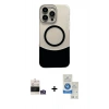 MARSİLYAN™- iPhone 14 Pro Max Kılıf Kozmos Form Özel Seri - Şeffaf Royal Nano Ekran Koruyucu + Bilvis Titan Kamera Lens - GS