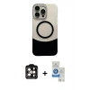 MARSİLYAN™- iPhone 14 Pro Max Kılıf Kozmos Form Özel Seri - Şeffaf Royal Nano Ekran Koruyucu + PVD Metal Kamera Lens - TU