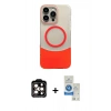 MARSİLYAN™- iPhone 14 Pro Max Kılıf Kozmos Form Özel Seri - Şeffaf Royal Nano Ekran Koruyucu + PVD Metal Kamera Lens - TU