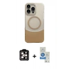 MARSİLYAN™- iPhone 14 Pro Max Kılıf Kozmos Form Özel Seri - Şeffaf Royal Nano Ekran Koruyucu + PVD Metal Kamera Lens - TU
