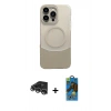 MARSİLYAN™- iPhone 14 Pro Max Kılıf Kozmos Form Özel Seri - Siyah 18D Cam Ekran Koruyucu + Gümüş Raze Metal Kamera Lens