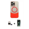 MARSİLYAN™- iPhone 14 Pro Max Kılıf Kozmos Form Özel Seri - Siyah 360 Mat Full Body Arka Koruyucu + Bilvis Titan Kamera Lens - GS