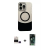 MARSİLYAN™- iPhone 14 Pro Max Kılıf Kozmos Form Özel Seri - Siyah 360 Mat Full Body Arka Koruyucu + Bilvis Titan Kamera Lens - DNMR