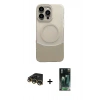 MARSİLYAN™- iPhone 14 Pro Max Kılıf Kozmos Form Özel Seri - Siyah 360 Mat Full Body Arka Koruyucu + Raze Metal Kamera Lens - GD