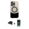 MARSİLYAN™- iPhone 14 Pro Max Kılıf Kozmos Form Özel Seri - Siyah 360 Mat Full Body Arka Koruyucu + Raze Metal Kamera Lens - GS