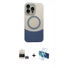 MARSİLYAN™- iPhone 14 Pro Max Kılıf Kozmos Form Özel Seri - Siyah 3D Antistatik Cam Ekran Koruyucu + Gold Bilvis Titan Kamera Lens