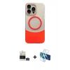 MARSİLYAN™- iPhone 14 Pro Max Kılıf Kozmos Form Özel Seri - Siyah 3D Antistatik Cam Ekran Koruyucu + Gümüş Bilvis Titan Kamera Lens