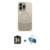 MARSİLYAN™- iPhone 14 Pro Max Kılıf Kozmos Form Özel Seri - Siyah 3D Antistatik Cam Ekran Koruyucu + PVD Metal Kamera Lens - TU