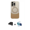 MARSİLYAN™- iPhone 14 Pro Max Kılıf Kozmos Form Özel Seri - Siyah 3D Antistatik Cam Ekran Koruyucu + Raze Metal Kamera Lens - GS