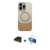 MARSİLYAN™- iPhone 14 Pro Max Kılıf Kozmos Form Özel Seri - Siyah 3D Antistatik Cam Ekran Koruyucu + Raze Metal Kamera Lens - GD