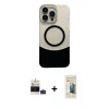 MARSİLYAN™- iPhone 14 Pro Max Kılıf Kozmos Form Özel Seri - Siyah 6D Mat Seramik Hayalet Nano Ekran Koruyucu + Bilvis Titan Kamera Lens - DNMR