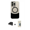 MARSİLYAN™- iPhone 14 Pro Max Kılıf Kozmos Form Özel Seri - Siyah 6D Mat Seramik Hayalet Nano Ekran Koruyucu + Raze Metal Kamera Lens - GS