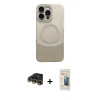 MARSİLYAN™- iPhone 14 Pro Max Kılıf Kozmos Form Özel Seri - Siyah 6D Mat Seramik Hayalet Nano Ekran Koruyucu + Gold Raze Metal Kamera Lens