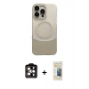 MARSİLYAN™- iPhone 14 Pro Max Kılıf Kozmos Form Özel Seri - Siyah 6D Mat Seramik Hayalet Nano Ekran Koruyucu + PVD Metal Kamera Lens - TU