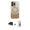 MARSİLYAN™- iPhone 14 Pro Max Kılıf Kozmos Form Özel Seri - Siyah 6D Mat Seramik Hayalet Nano Ekran Koruyucu + Gold Raze Metal Kamera Lens