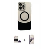 MARSİLYAN™- iPhone 14 Pro Max Kılıf Kozmos Form Özel Seri - Siyah Bilvis 3D Mat Cam Ekran Koruyucu + Bilvis Titan Kamera Lens - DNMR