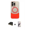 MARSİLYAN™- iPhone 14 Pro Max Kılıf Kozmos Form Özel Seri - Siyah Bilvis 3D Mat Cam Ekran Koruyucu + Gold Raze Metal Kamera Lens
