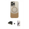 MARSİLYAN™- iPhone 14 Pro Max Kılıf Kozmos Form Özel Seri - Siyah Bilvis 3D Mat Cam Ekran Koruyucu + Gold Raze Metal Kamera Lens