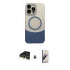 MARSİLYAN™- iPhone 14 Pro Max Kılıf Kozmos Form Özel Seri - Siyah Bilvis 3D Mat Cam Ekran Koruyucu + Gold Raze Metal Kamera Lens