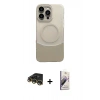 MARSİLYAN™- iPhone 14 Pro Max Kılıf Kozmos Form Özel Seri - Siyah Bilvis 3D Mat Cam Ekran Koruyucu + Gold Raze Metal Kamera Lens