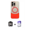 MARSİLYAN™- iPhone 14 Pro Max Kılıf Kozmos Form Özel Seri - Siyah Bilvis 5in1 3D Magic Cam Ekran Koruyucu + PVD Metal Kamera Lens - TU